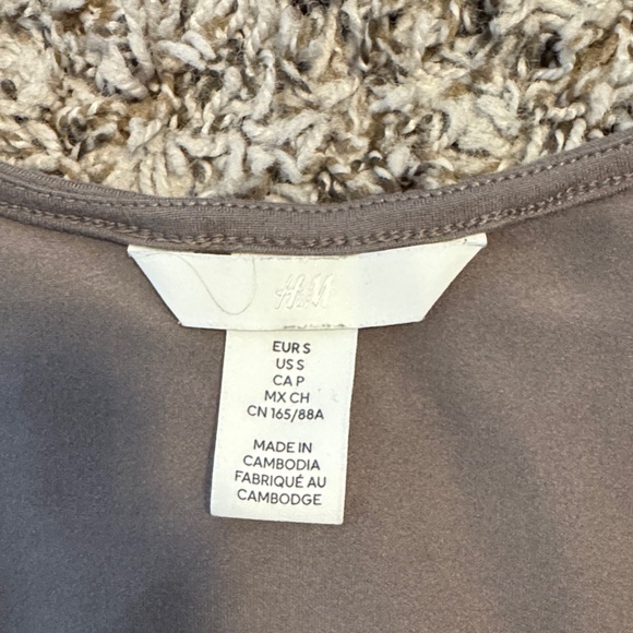 Square Neck Brown Long Sleeve Top - Picture 2 of 2